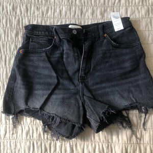 womens black denim shorts